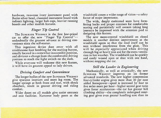 1929 Whippet 96A Sales Brochure