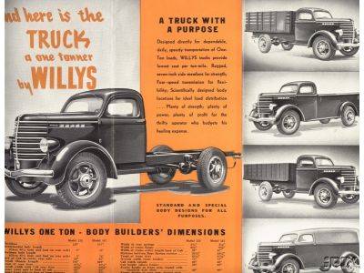 1938 Willys 1 Ton Truck Brochure - Canada