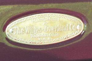 Willys Overland Body Builder Badge