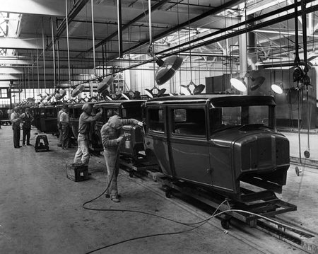 Assembly Line photo, 1929, Willys Overland Maywood, CA plant.