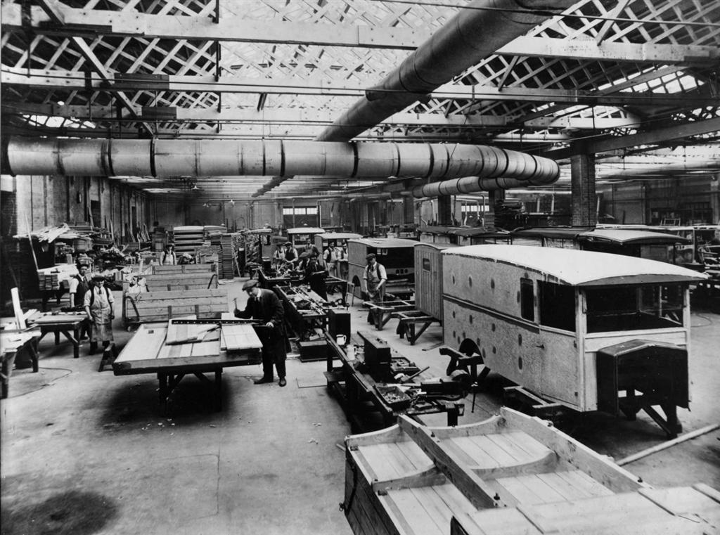 Inside the Willys Overland Crossley plant, Heaton Chapel, Stockport, UK circa 1930