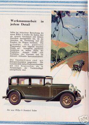 1930 Willys Eight Sales Brochure - Sweden