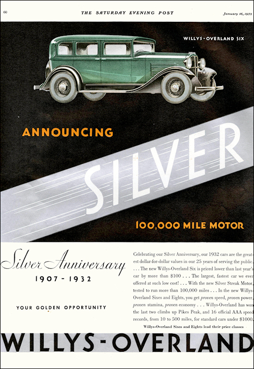 1932 Willys Silver Streak Advert - America