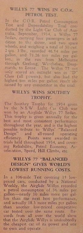 1935 Willys Sales Brochure - Australia