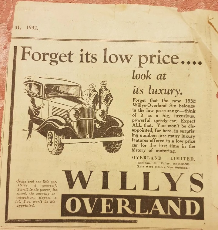 1932 Willys Overland Advertisement - Australia