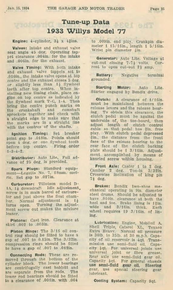 Garage and Motor Trader Magazine, Jan 15, 1934
