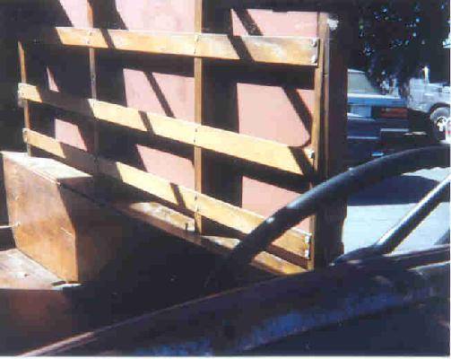 View through windshield to rear cab