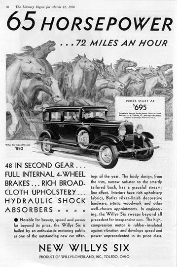 1930 Willys Model 98B Advertisement - America