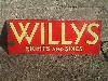 Willys Eights and Sixes Enamel Sign