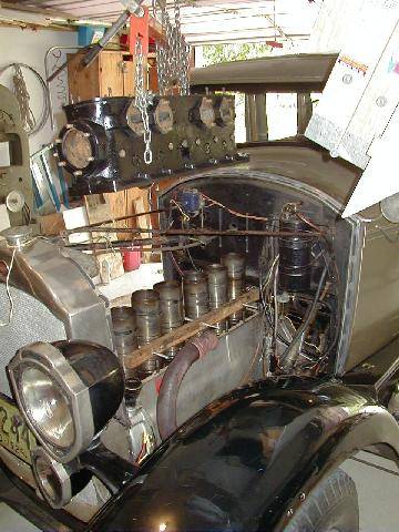 Engine Block being lifted clear of crankcase - Left Side