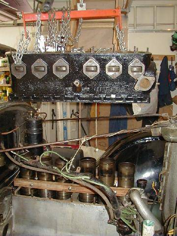 Engine Block being lifted clear of crankcase - Right Side