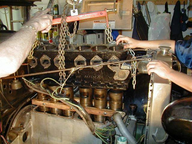 Lowering Block back onto crankcase - Right Side