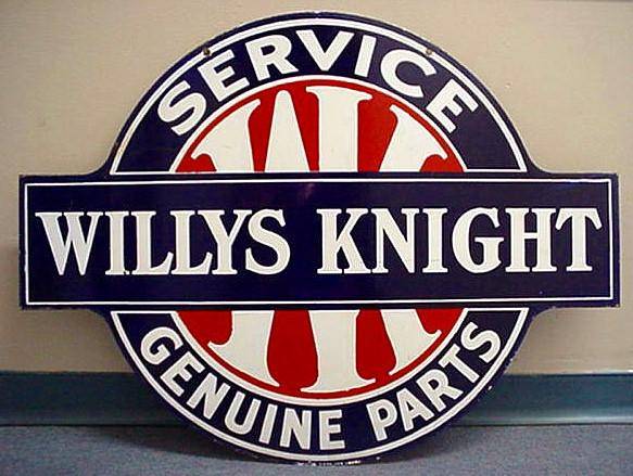 Willys Knight Service Sign