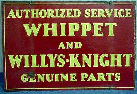 Willys Knight Service Sign